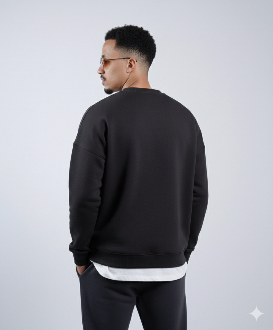 Unisex Basic Oversize Crew Neck (Dark gray)