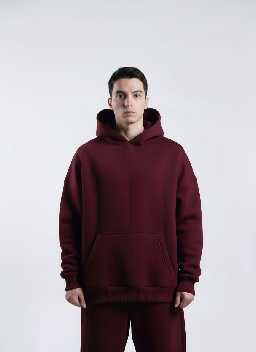 Unisex Basic Oversize Hoodie (Burgundy)