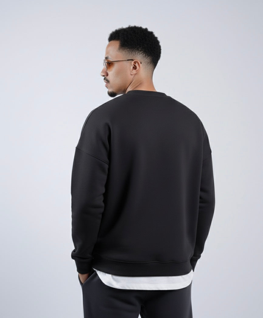 Unisex Basic Oversize Crew Neck (Dark gray)