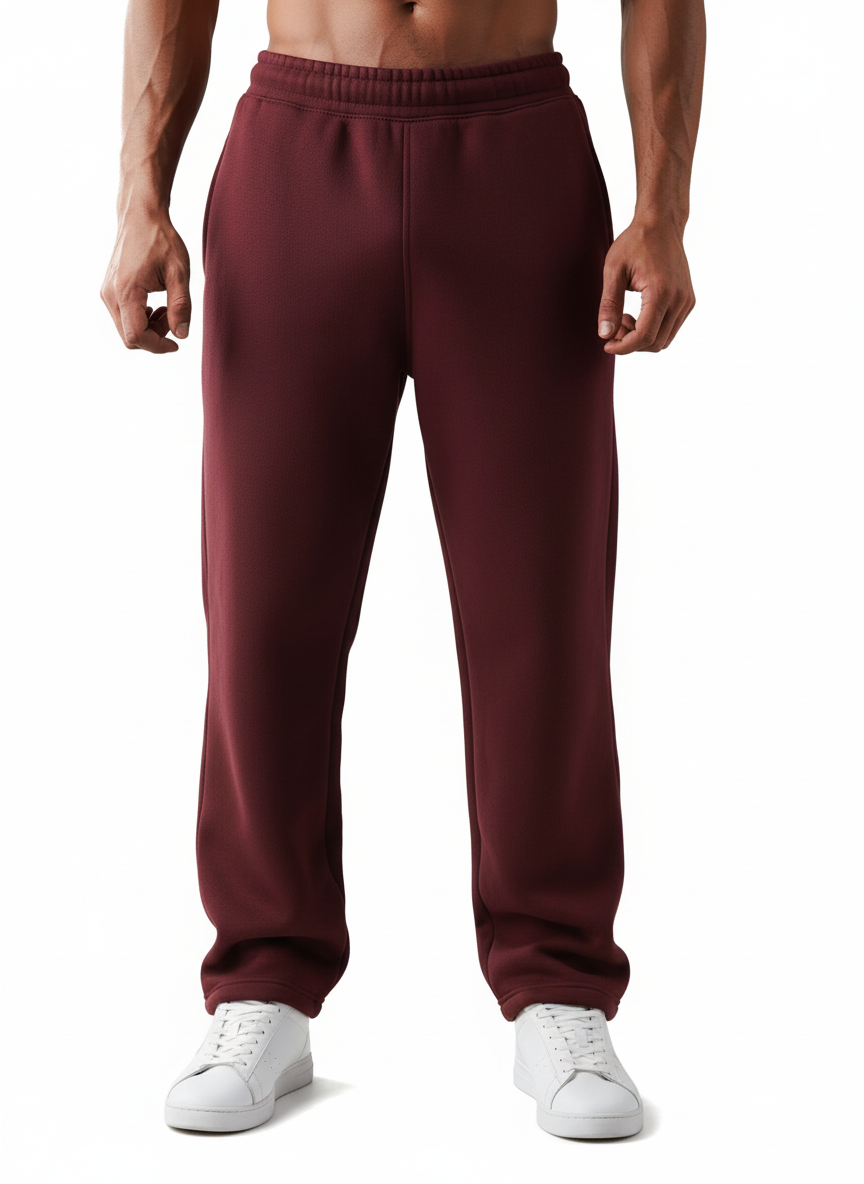 Comfy Straight pants (Burgundy)