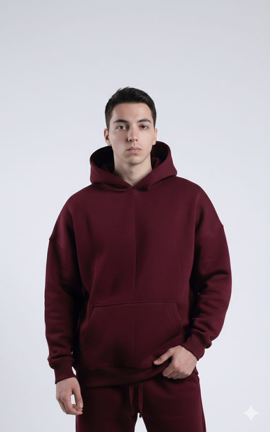 Unisex Basic Oversize Hoodie (Burgundy)